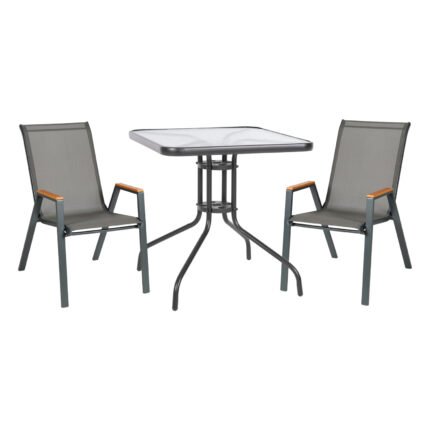 Αγόρασε ΣΕΤ ΤΡΑΠΕΖΑΡΙΑΣ 3ΤΜΧ FIGO HM10730.01-- 2 ΚΑΡΕΚΛΕΣ & ΤΕΤΡΑΓΩΝΟ ΤΡΑΠΕΖΙ 70x70εκ ΓΚΡΙ σε μοναδική τιμή στο clickforshop.gr