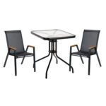 Αγόρασε ΣΕΤ ΤΡΑΠΕΖΑΡΙΑΣ 3ΤΜΧ FIGO HM10730.03-- 2 ΚΑΡΕΚΛΕΣ & ΤΕΤΡΑΓΩΝΟ ΤΡΑΠΕΖΙ 60x60εκ ΜΑΥΡΟ σε μοναδική τιμή στο clickforshop.gr