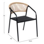 ΣΕΤ ΤΡΑΠΕΖΑΡΙΑΣ 5ΤΜΧ ADAM HM10859.03 ΚΑΡΕΚΛΕΣ ΜΕΤΑΛΛΙΚΕΣ & ΤΡΑΠΕΖΙ 120x70εκ ΜΑΥΡΟ - Image 3