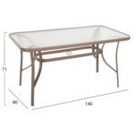 ΣΕΤ ΤΡΑΠΕΖΑΡΙΑΣ 5ΤΜΧ BRUNO HM10727.04 ΚΑΡΕΚΛΕΣ ΜΕΤΑΛΛΙΚΕΣ & ΤΡΑΠΕΖΙ 140x80εκ ΣΑΜΠΑΝΙ - Image 2