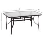 ΣΕΤ ΤΡΑΠΕΖΑΡΙΑΣ 5ΤΜΧ BRUNO HM10729.03 ΚΑΡΕΚΛΕΣ ΜΕΤΑΛΛΙΚΕΣ & ΤΡΑΠΕΖΙ 150x90εκ ΜΑΥΡΟ - Image 2