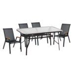 Αγόρασε ΣΕΤ ΤΡΑΠΕΖΑΡΙΑΣ 5ΤΜΧ BRUNO HM10729.03 ΚΑΡΕΚΛΕΣ ΜΕΤΑΛΛΙΚΕΣ & ΤΡΑΠΕΖΙ 150x90εκ ΜΑΥΡΟ σε μοναδική τιμή στο clickforshop.gr