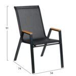 ΣΕΤ ΤΡΑΠΕΖΑΡΙΑΣ 5ΤΜΧ BRUNO HM10729.03 ΚΑΡΕΚΛΕΣ ΜΕΤΑΛΛΙΚΕΣ & ΤΡΑΠΕΖΙ 150x90εκ ΜΑΥΡΟ - Image 3