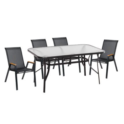 Αγόρασε ΣΕΤ ΤΡΑΠΕΖΑΡΙΑΣ 5ΤΜΧ BRUNO HM10729.03 ΚΑΡΕΚΛΕΣ ΜΕΤΑΛΛΙΚΕΣ & ΤΡΑΠΕΖΙ 150x90εκ ΜΑΥΡΟ σε μοναδική τιμή στο clickforshop.gr