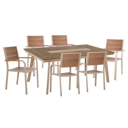 Αγόρασε ΣΕΤ ΤΡΑΠΕΖΑΡΙΑΣ TABER HM10739 ΤΡΑΠΕΖΙ & 6 ΠΟΛΥΘΡΟΝΕΣ-ΑΛΟΥΜΙΝΙΟ & POLYWOOD-ΣΑΜΠΑΝΙ σε μοναδική τιμή στο clickforshop.gr