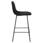 ΣΚΑΜΠΟ ΜΠΑΡ VINCENT HM9298.24 ΜΕΣΑΙΟΥ ΥΨΟΥΣ-ΜΑΥΡΟ ΥΦΑΣΜΑ-ΜΕΤΑΛΛΙΚΑ ΠΟΔΙΑ 43x50x92,5Υεκ - Image 4