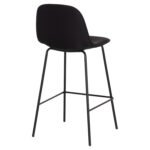 ΣΚΑΜΠΟ ΜΠΑΡ VINCENT HM9298.24 ΜΕΣΑΙΟΥ ΥΨΟΥΣ-ΜΑΥΡΟ ΥΦΑΣΜΑ-ΜΕΤΑΛΛΙΚΑ ΠΟΔΙΑ 43x50x92,5Υεκ - Image 5