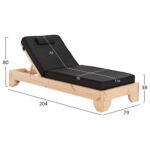 ΞΑΠΛΩΣΤΡΑ ΜΕ ΜΑΞΙΛΑΡΙ ΚΟΡΙΝΟΣ HM10794.05T ΞΥΛΟ ΠΕΥΚΟΥ--TEXTILENE ΜΑΥΡΟ 79x204x80Υεκ - Image 2