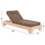 ΞΑΠΛΩΣΤΡΑ ΜΕ ΜΑΞΙΛΑΡΙ ΚΟΡΙΝΟΣ HM10795.04T ΞΥΛΟ ΠΕΥΚΟΥ--TEXTILENE ΜΟΚΑ 79x204x80Υεκ - Image 2