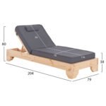 ΞΑΠΛΩΣΤΡΑ ΜΕ ΜΑΞΙΛΑΡΙ ΚΟΡΙΝΟΣ HM10796.30T ΞΥΛΟ ΠΕΥΚΟΥ--TEXTILENE ΓΚΡΙ 79x204x80Υεκ - Image 2