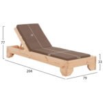 ΞΑΠΛΩΣΤΡΑ ΜΕ ΜΑΞΙΛΑΡΙ ΚΟΡΙΝΟΣ HM10775.04T ΞΥΛΟ ΠΕΥΚΟΥ--TEXTILENE ΜΟΚΑ 79x204x77Υεκ - Image 2