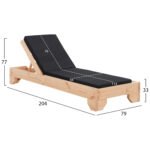 ΞΑΠΛΩΣΤΡΑ ΜΕ ΜΑΞΙΛΑΡΙ ΚΟΡΙΝΟΣ HM10775.05T ΞΥΛΟ ΠΕΥΚΟΥ--TEXTILENE ΜΑΥΡΟ 79x204x77Υεκ - Image 2