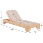 ΞΑΠΛΩΣΤΡΑ ΜΕ ΜΑΞΙΛΑΡΙ ΚΟΡΙΝΟΣ HM10785.60T ΞΥΛΟ ΠΕΥΚΟΥ--TEXTILENE ΜΠΕΖ 79x204x77Υεκ - Image 2