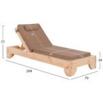 ΞΑΠΛΩΣΤΡΑ ΜΕ ΜΑΞΙΛΑΡΙ ΚΟΡΙΝΟΣ HM10791.04T ΞΥΛΟ ΠΕΥΚΟΥ--TEXTILENE ΣΕ ΜΟΚΑ 79x204x77Υ - Image 2