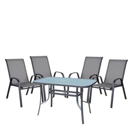 Βρες το Σετ Τραπεζαρία Κήπου ArteLibre SUN Μέταλλο Γκρι/Μαύρο Με 4 Πολυθρόνες σε μοναδική τιμή στο clickforshop.gr
