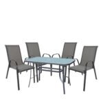 Βρες το Σετ Τραπεζαρία Κήπου ArteLibre SUN Μέταλλο Γκρι Με 4 Πολυθρόνες σε μοναδική τιμή στο clickforshop.gr