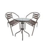 Σετ Τραπεζαρία Κήπου ArteLibre EARTH Μέταλλο Καφέ Με 2 Πολυθρόνες - Image 2