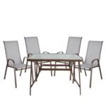 Βρες το Σετ Τραπεζαρία Κήπου ArteLibre SUN Μέταλλο Γκρι/Καφέ Με 4 Πολυθρόνες σε μοναδική τιμή στο clickforshop.gr