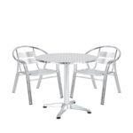 Σετ Τραπεζαρία Κήπου ArteLibre IO Αλουμίνιο Ασημί Με 2 Πολυθρόνες 14990095 - Image 2