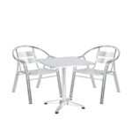 Σετ Τραπεζαρία Κήπου ArteLibre CALLISTO Αλουμίνιο Ασημί Με 2 Πολυθρόνες 14990099 - Image 2