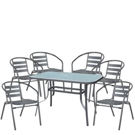 Βρες το Σετ Τραπεζαρία Κήπου ArteLibre SUN Μέταλλο Γκρι Με 6 Πολυθρόνες 14990108 σε μοναδική τιμή στο clickforshop.gr