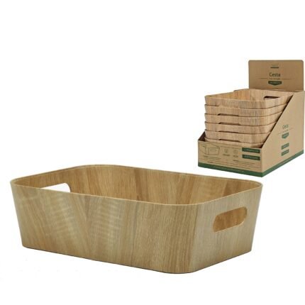 Βρες το Καλάθι Φυσικό Ξύλο/Πλαστικό Επενδυμένο με Ανακυκλωμένο Χαρτί 37x26x11cm σε μοναδική τιμή στο clickforshop.gr