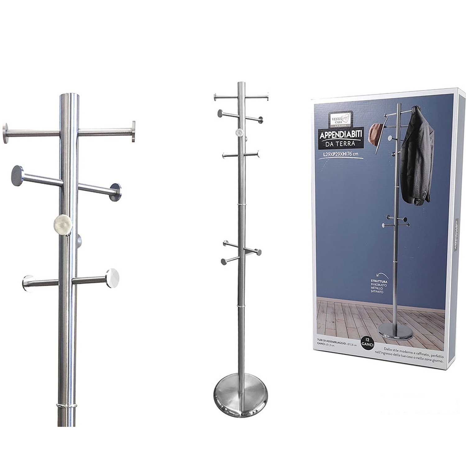 Καλόγερος μεταλλικό/ασημί 29x29x176cm Βρες το Καλόγερος μεταλλικό/ασημί 29x29x176cm σε μοναδική τιμή στο clickforshop.gr