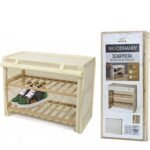 Βρες το Παπουτσοθήκη WOODHANDY Beige/Ύφασμα/Ξύλο 63x27.5x49cm 2Τμχ σε μοναδική τιμή στο clickforshop.gr