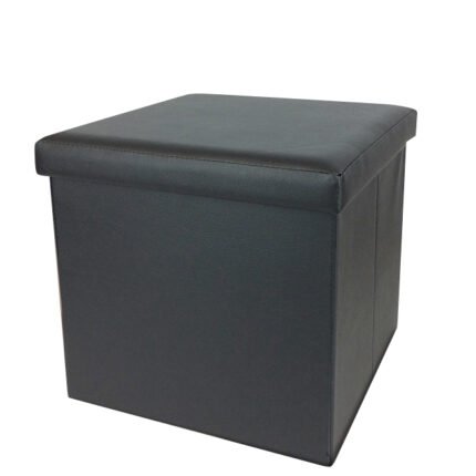 Βρες το Σκαμπό Με Αποθηκευτικό Χώρο Μαύρο Δέρμα 38x38x38cm σε μοναδική τιμή στο clickforshop.gr