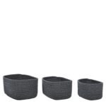 Βρες το Καλάθι Ορθογώνιο Γκρι/Μαύρο Polycotton Σετ 3Τμχ σε μοναδική τιμή στο clickforshop.gr