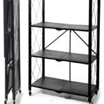 Βρες το Ραφιέρα 4 Ράφια Πτυσσόμενη Τροχήλατη Μαύρο Μέταλλο 71x34x124cm σε μοναδική τιμή στο clickforshop.gr