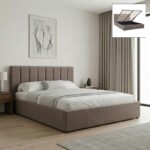 Βρες το Κρεβάτι Renata Megapap υφασμάτινο με αποθηκευτικό χώρο χρώμα μπεζ 150x200εκ. σε μοναδική τιμή στο clickforshop.gr