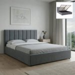 Βρες το Κρεβάτι Renata Megapap υφασμάτινο με αποθηκευτικό χώρο χρώμα γκρι 150x200εκ. σε μοναδική τιμή στο clickforshop.gr