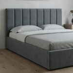 Κρεβάτι Renata Megapap υφασμάτινο με αποθηκευτικό χώρο χρώμα γκρι 150x200εκ. - Image 3