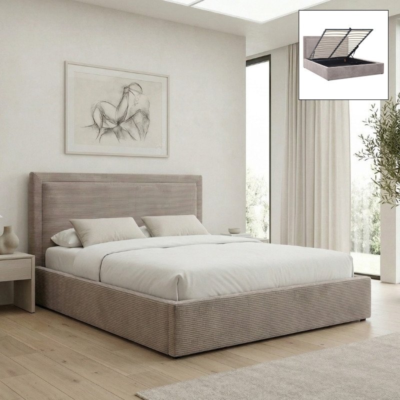 Κρεβάτι Velar Megapap υφασμάτινο με αποθηκευτικό χώρο χρώμα μόκα 160x200εκ. Βρες το Κρεβάτι Velar Megapap υφασμάτινο με αποθηκευτικό χώρο χρώμα μόκα 160x200εκ. σε μοναδική τιμή στο clickforshop.gr