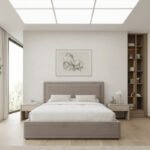 Κρεβάτι Velar Megapap υφασμάτινο με αποθηκευτικό χώρο χρώμα μόκα 160x200εκ. - Image 2