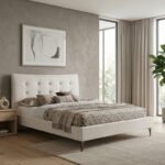 Βρες το Κρεβάτι Mirel Megapap υφασμάτινο χρώμα ανοιχτό μπεζ 160x200εκ. σε μοναδική τιμή στο clickforshop.gr