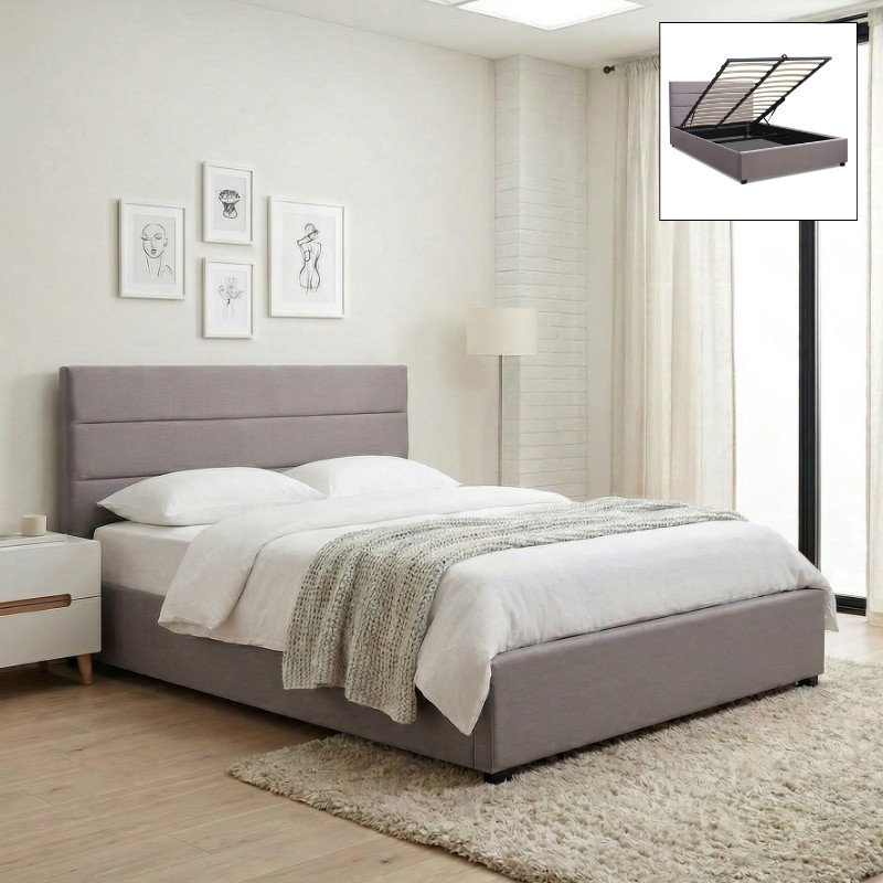 Κρεβάτι Olmo Megapap βελούδινο με αποθηκευτικό χώρο χρώμα γκρι 150x200εκ. Βρες το Κρεβάτι Olmo Megapap βελούδινο με αποθηκευτικό χώρο χρώμα γκρι 150x200εκ. σε μοναδική τιμή στο clickforshop.gr