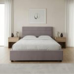 Κρεβάτι Olmo Megapap βελούδινο με αποθηκευτικό χώρο χρώμα γκρι 150x200εκ. - Image 2