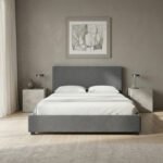 Κρεβάτι Verona Megapap υφασμάτινο με αποθηκευτικό χώρο χρώμα ανθρακί 160x200εκ. - Image 2