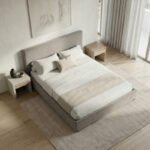 Κρεβάτι Verona Megapap υφασμάτινο με αποθηκευτικό χώρο χρώμα γκρι - μπεζ 160x200εκ. - Image 3