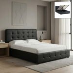 Βρες το Κρεβάτι Iro Megapap από τεχνόδερμα με αποθηκευτικό χώρο χρώμα μαύρο 150x200εκ. σε μοναδική τιμή στο clickforshop.gr