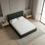 Κρεβάτι Iro Megapap από τεχνόδερμα με αποθηκευτικό χώρο χρώμα μαύρο 150x200εκ. - Image 3