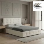 Βρες το Κρεβάτι Iro Megapap από τεχνόδερμα με αποθηκευτικό χώρο χρώμα λευκό 150x200εκ. σε μοναδική τιμή στο clickforshop.gr