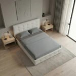 Κρεβάτι Iro Megapap από τεχνόδερμα με αποθηκευτικό χώρο χρώμα λευκό 150x200εκ. - Image 2