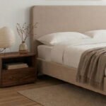 Κρεβάτι Ovelia Megapap υφασμάτινο χρώμα μπεζ 150x200εκ. - Image 3