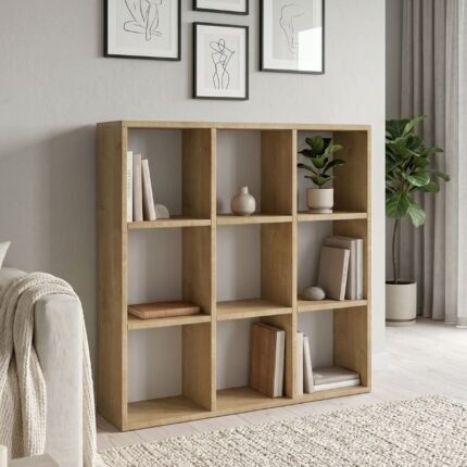 Βρες το Βιβλιοθήκη Cube Megapap χρώμα sapphire oak 90x30x90εκ. σε μοναδική τιμή στο clickforshop.gr