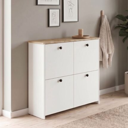 Βρες το Παπουτσοθήκη Palma Megapap χρώμα λευκό - sapphire oak 90x35x90εκ. σε μοναδική τιμή στο clickforshop.gr