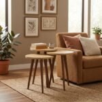 Τραπεζάκι βοηθητικό σετ 3 τμχ Cruz Megapap χρώμα sapphire oak Ø33x46εκ. - Image 2