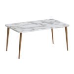 Τραπεζάκι σαλονιού Plane Megapap χρώμα λευκό εφέ μαρμάρου 90x55x41εκ. - Image 2